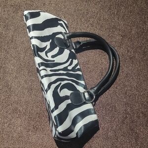 Elegant Zebra Print Wine Carrier Purse